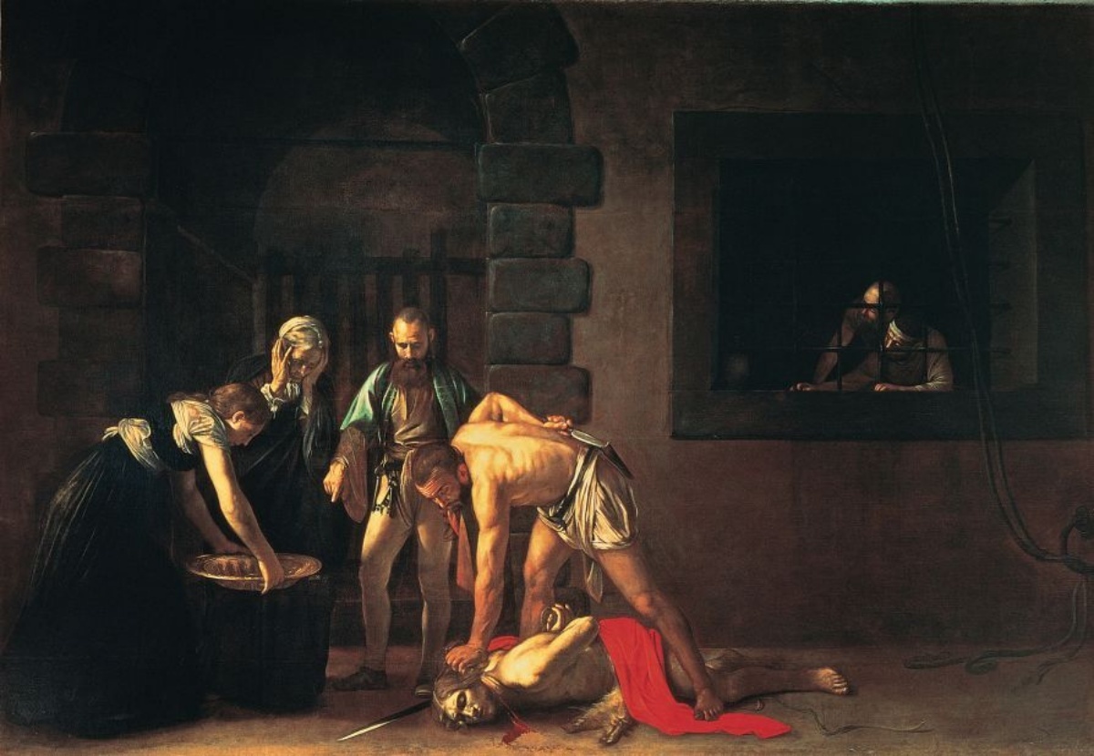 「洗礼者聖ヨハネの斬首」はカラバッジョが描いた最大の絵で、唯一知られている署名入りの作品だ/Mondadori Portfolio/Hulton Fine Art Collection/Getty Images
