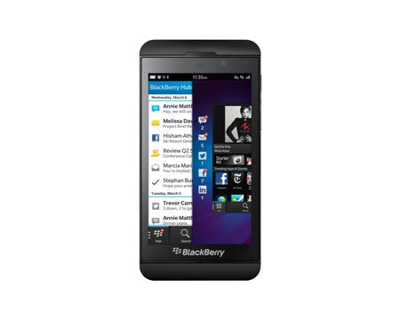 今回発表したスマートフォン「Ｚ１０」＝BlackBerry提供