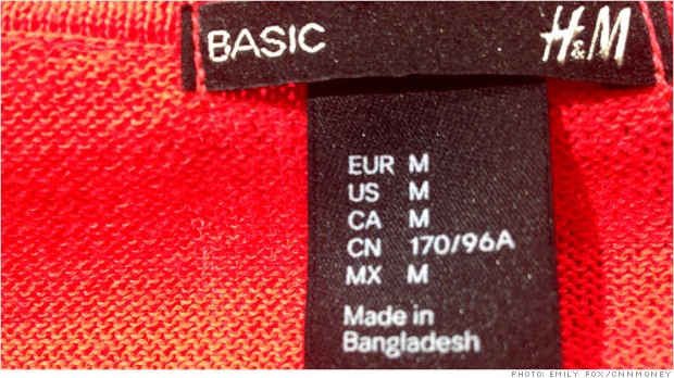 バングラデシュの縫製工場では欧米ブランドの服も作られる
