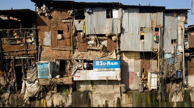 インドのスラム街。インドでは貧困層の人口自体はあまり変化がないという