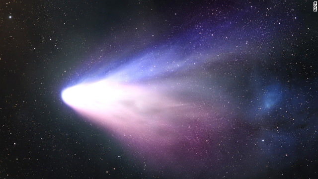 １９９５年に発見され、長い期間肉眼で観察できたヘール・ボップ彗星＝NASA提供