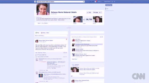 ダレルブさんを支援するフェイスブックページが開設された＝Facebook.comから