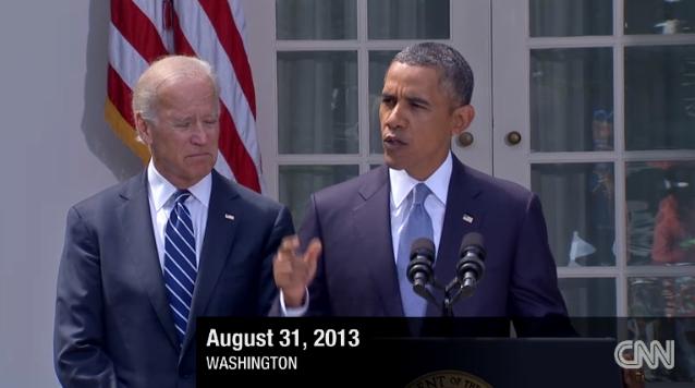 シリアへの軍事介入について説明するオバマ大統領＝８月３１日、ワシントン