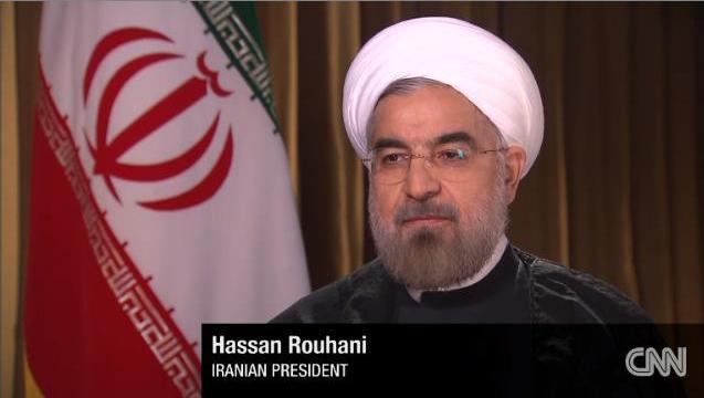 ＣＮＮの取材に答えるイランのロハニ大統領。同氏の登場以降、雪解けの兆しが見られる