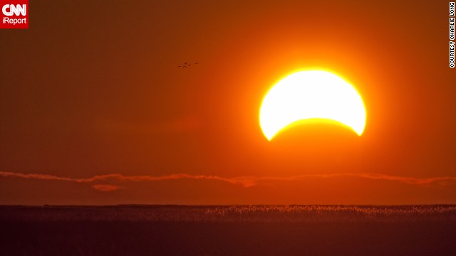 米東海岸などでは部分日食が観測された