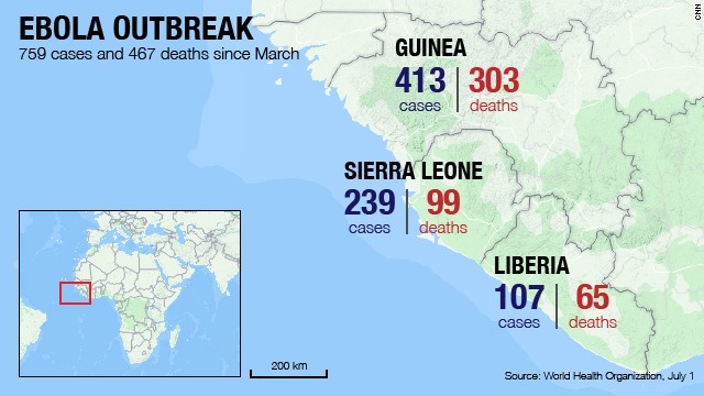 西アフリカでエボラ出血熱の流行が拡大