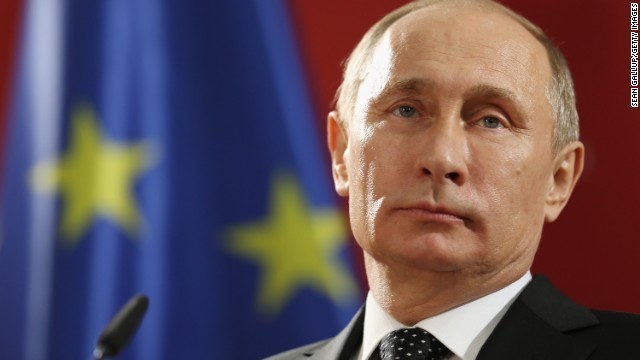 ロシアのプーチン大統領。ウクライナとの国境付近に展開していた部隊に撤収命令が出されたという