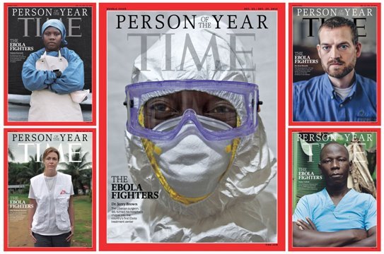 タイム誌は「今年の人」に「エボラと闘う人々」を選んだ＝同誌提供
