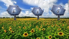 スイスの企業「エアライト・エナジー」が開発している「サンフラワー・ソーラー・ハーベスター」。持ち運び可能な太陽光発電システムだ