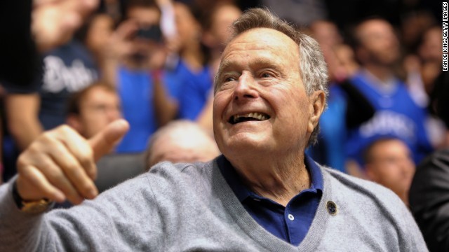 第４１代米大統領のジョージ・Ｈ・Ｗ・ブッシュ氏。息切れのため入院したという