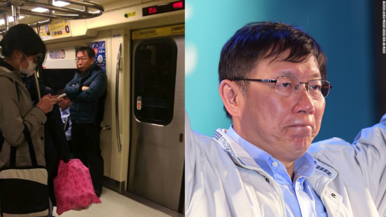 柯文哲氏が地下鉄に乗る姿を目撃された