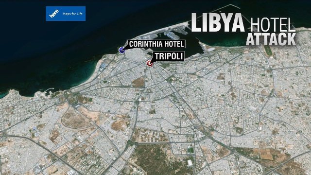 リビアの首都トリポリで高級ホテルが武装勢力に襲撃され、１０人を超える死者が出た