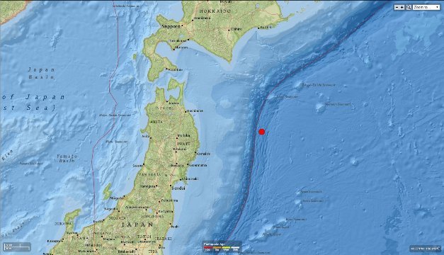 三陸沖を震源とする地震があった＝ＵＳＧＳ提供