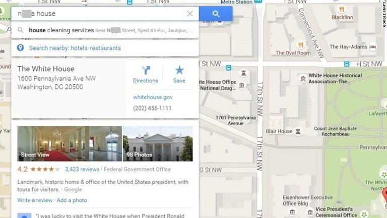 グーグルマップが不適切な検索結果を表示するとの指摘があった