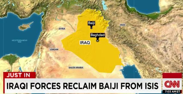 イラク軍は米軍の支援の下、同国北部のバイジをＩＳＩＳから奪還した