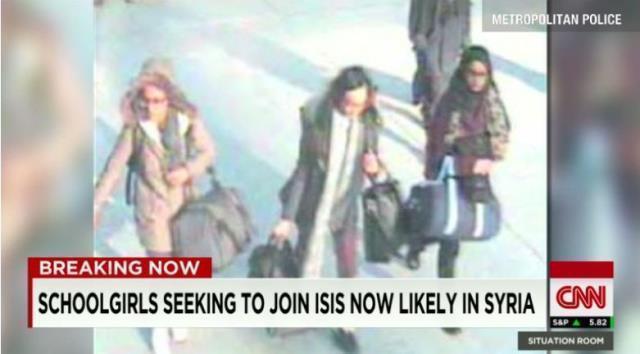 今年２月にシリアへ渡航したとみられる英国の少女たち＝ロンドン警視庁