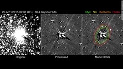 冥王星を回る衛星ケルベロスとステュクスを探査機がカメラに収めた