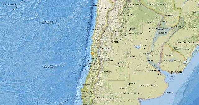チリではこれまでも大規模な地震が頻繁に発生している＝USGS