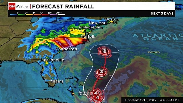 米東海岸では、ハリケーン接近に伴う大雨の被害が懸念される