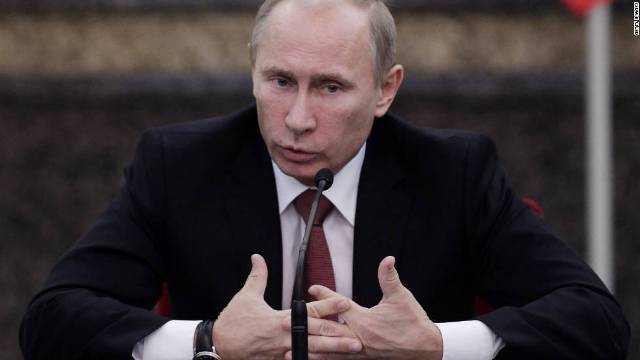 ロシアのプーチン大統領。シリア内戦への関与について見解を示した
