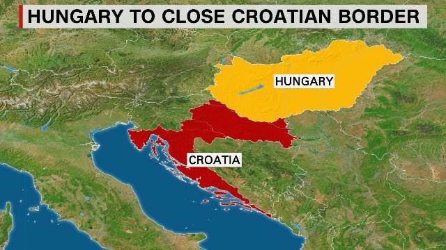 ハンガリーがクロアチアとの自然的国境を封鎖し、シェンゲン国境に限定する措置を実施