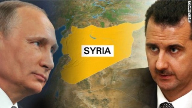 シリアのアサド大統領（右）がロシアを訪問し、プーチン氏と会談