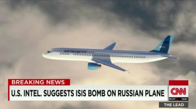 米当局者は、墜落したロシア機の機内に爆弾が仕掛けられていたとの見方を示した