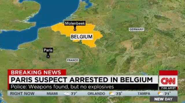 パリ同時テロに関連し、ベルギーで逮捕者が出た