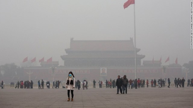 北京など中国の北部一帯で大気汚染が深刻な状態に
