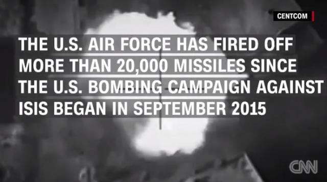 ２万発以上の爆弾やミサイルを使用した