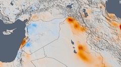 ０５年から１４年にかけてのトレンドを示した中東の地図