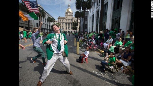 ７位　ジョージア州サバンナ（米国）
聖パトリック・デーのパレードは全米第２位の規模とされ、毎年３０万人以上が参加する