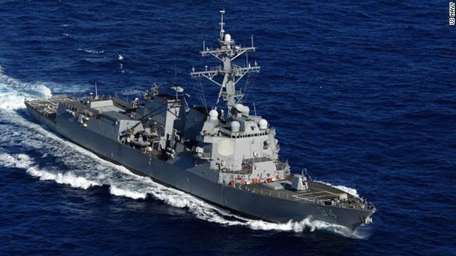 レーダーを狙って、米軍駆逐艦「ニッツェ」から巡航ミサイルが発射された＝米海軍