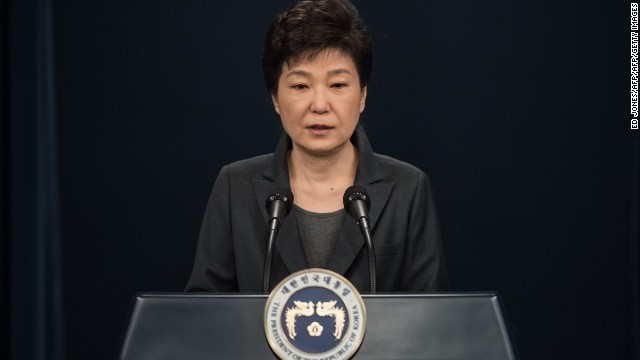 韓国の朴槿恵大統領。退陣めぐる決断を国会にゆだねるとの考えを明らかにした