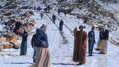 ＵＡＥでは首長国の１つのラスアルハイマがここ数年連続で降雪に見舞われているが、ジャイス山にこれほどの雪が積もるのは異例