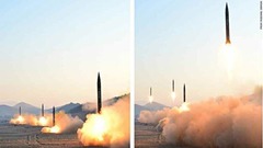 北朝鮮は４発のミサイルを平安北道の東倉里から発射した