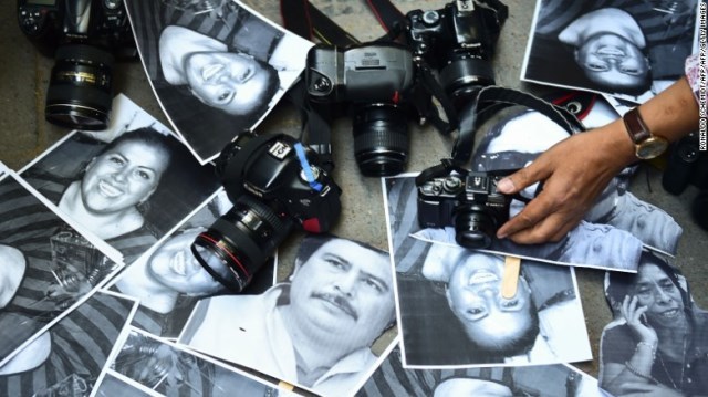 ベラクルス州でこの数年で殺害されたジャーナリストの写真