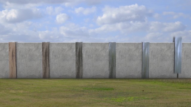 壁のイメージ図。米国側からの景観は風景に溶け込むことが求められている