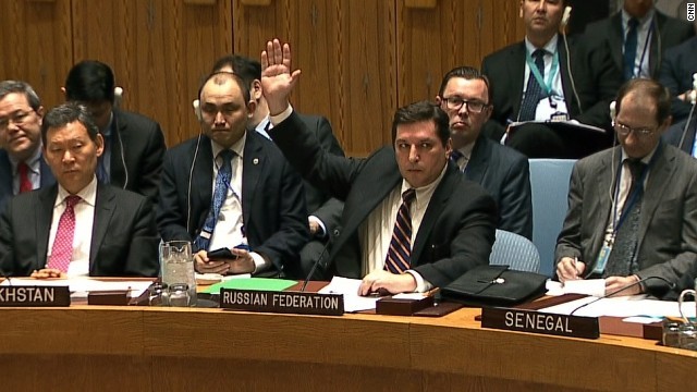 シリアにおける化学兵器使用非難の国連決議案採決でロシアが拒否権を行使