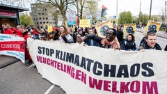 アムステルダムでの抗議デモ
