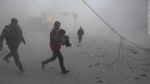 シリア反体制派地域で４日連続の空爆があった