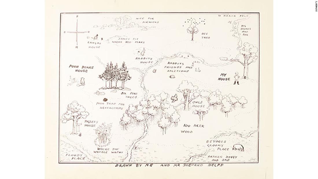「くまのプーさん」原作本の地図原画