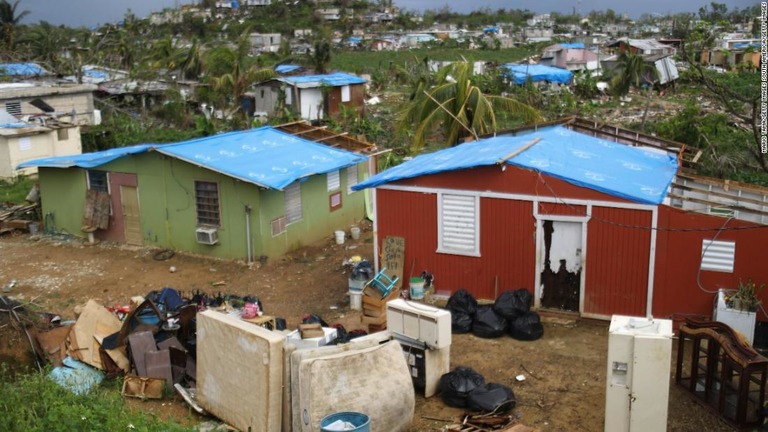 ハリケーン「マリア」の襲来でプエルトリコには大きな被害が出た/Mario Tama/Getty Images South America/Getty Images