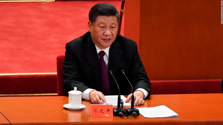 習近平国家主席は演説で、中国の「努力と知恵、勇気」をたたえた/WANG ZHAO/AFP/Getty Images