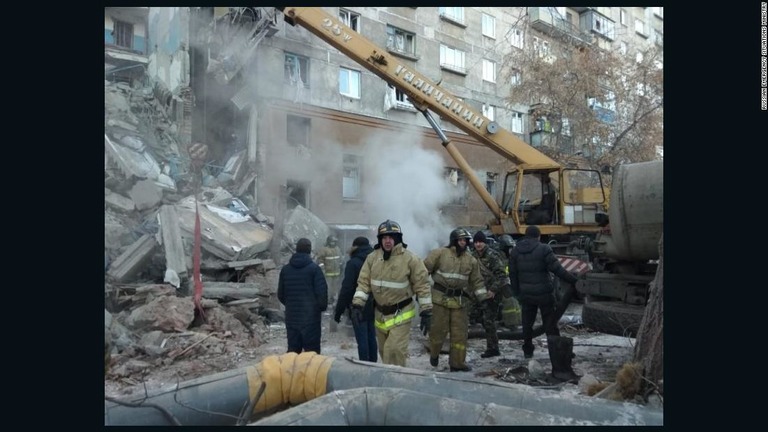 高層アパートで、ガスが原因とみられる爆発があり、４人が死亡した/Russian Emergency Situations Ministry