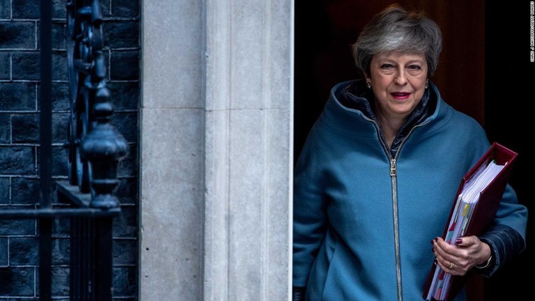 メイ英首相がＥＵ離脱案の採決を延期する考えを示した/Chris J Ratcliffe/Getty Images