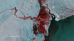 衛星写真からも浸水地域を確認できる