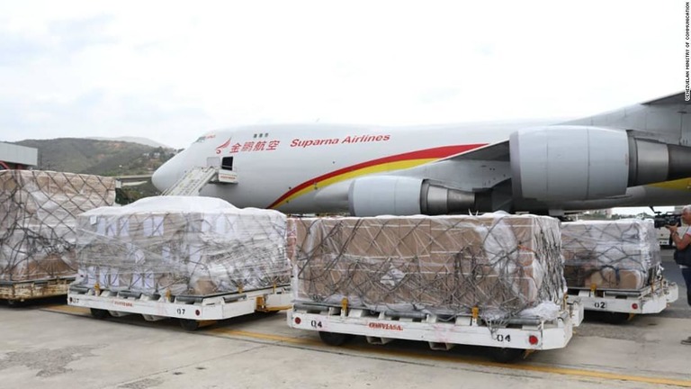 中国の支援物資を積んだ輸送機がベネズエラに到着した/Venezuelan Ministry of Communication