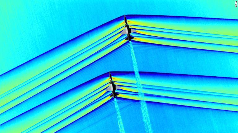 ＮＡＳＡが公開した超音速機の衝撃波を捉えた画像/NASA