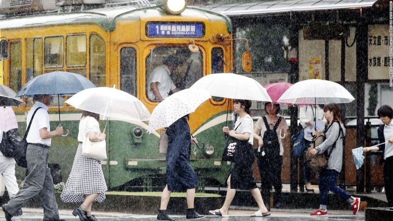 豪雨により１００万人以上に避難指示が出た/Kyodo News/Kyodo News Stills/Kyodo News via Getty Images